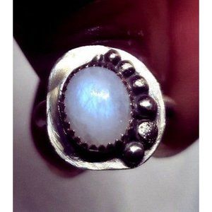 Sterling silver moonstone crystal Ring handmade